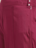 Sangria Women Magenta & Golden Printed Kurta with Palazzos & Dupatta | Grocsy