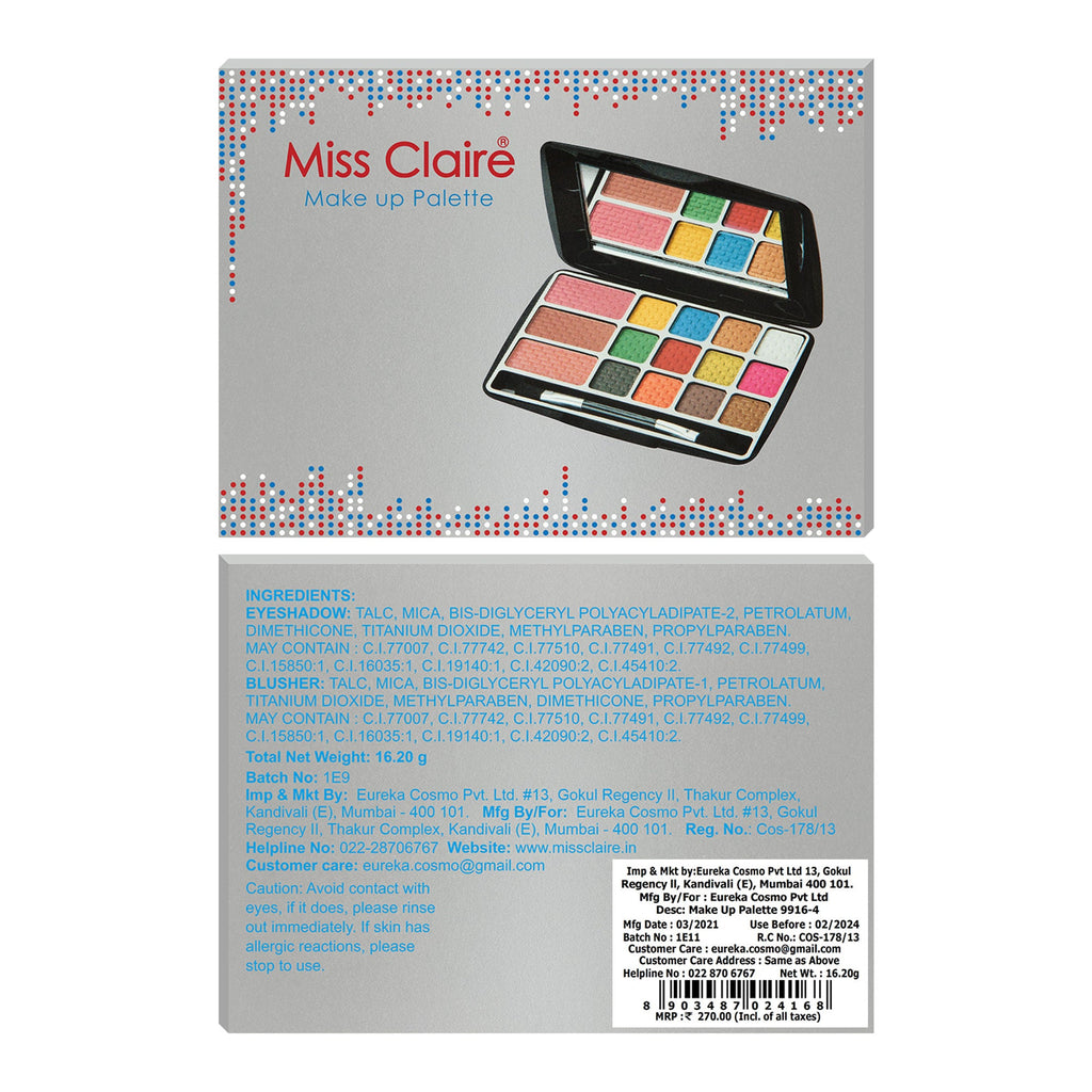 Miss Claire Make Up Palette 9916-4 (Make Up Kit) | Grocsy