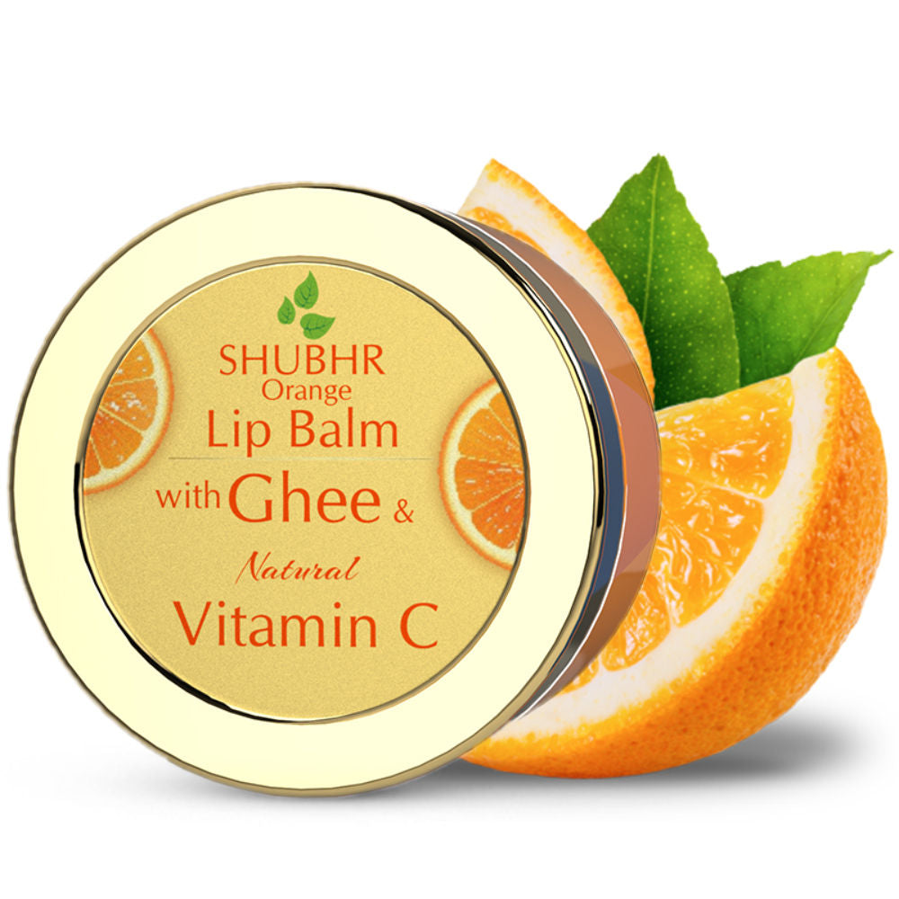 Blue Nectar Shubhr Orange Lip Balm with Ghee & Natural Vitamin C | Grocsy