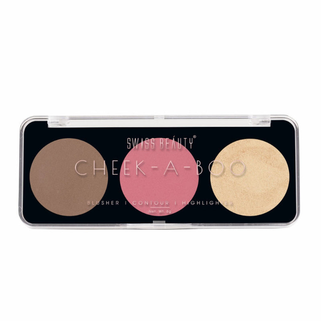Swiss Beauty Cheek-A-Boo 3 In One Blushe Contour And Highlighter - 1 | Grocsy