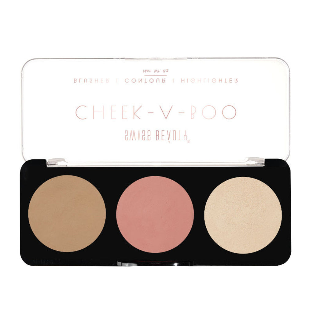 Swiss Beauty Cheek-A-Boo 3 In One Blushe Contour And Highlighter - 1 | Grocsy