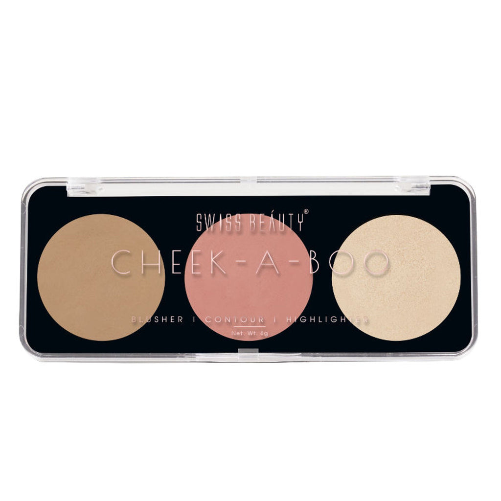Swiss Beauty Cheek-A-Boo 3 In One Blushe Contour And Highlighter - 1 | Grocsy