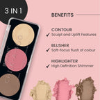 Swiss Beauty Cheek-A-Boo 3 In One Blushe Contour And Highlighter - 2 | Grocsy