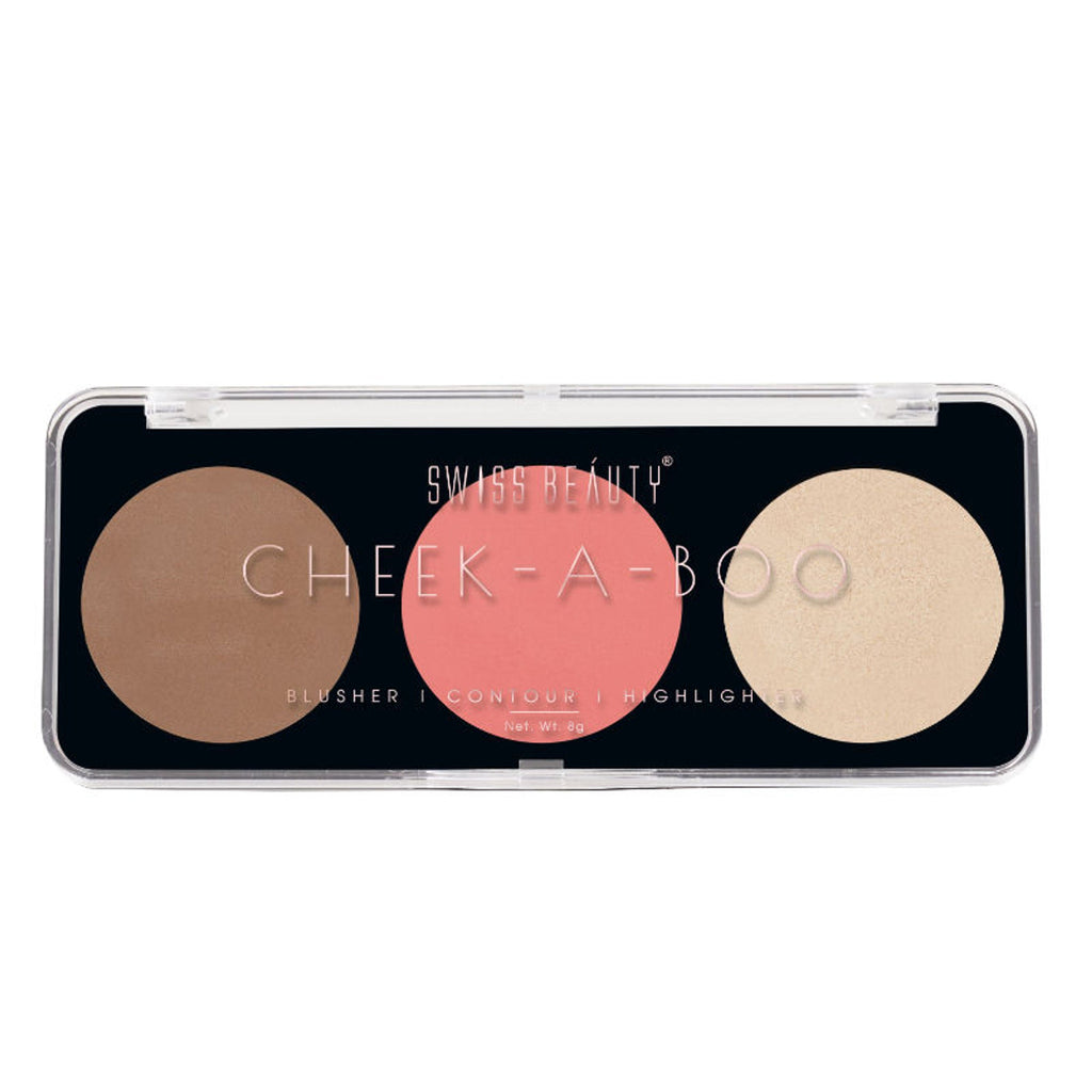 Swiss Beauty Cheek-A-Boo 3 In One Blushe Contour And Highlighter - 2 | Grocsy