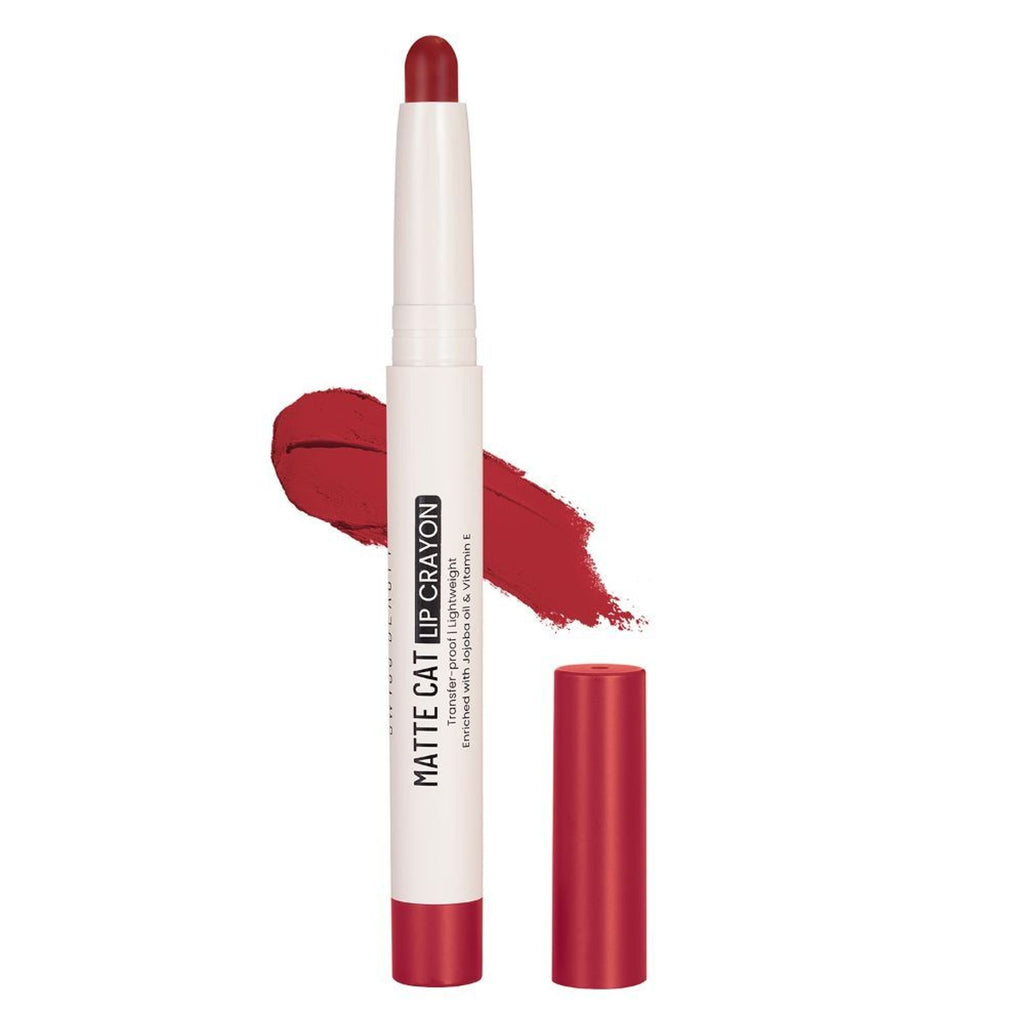 Swiss Beauty Non Transfer Matte Cat Lip Crayon - Red-Chilli | Grocsy