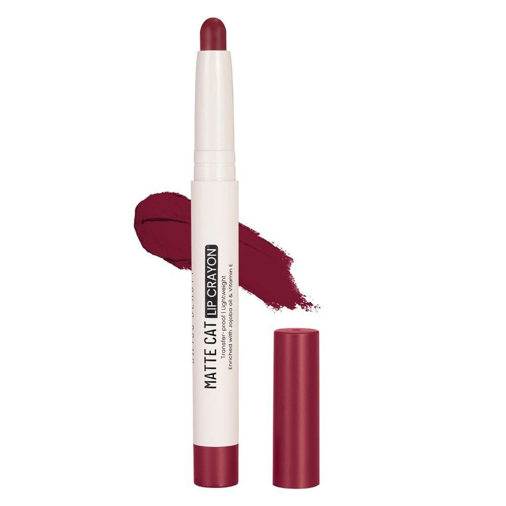 Swiss Beauty Non Transfer Matte Cat Lip Crayon - Regal Wine | Grocsy