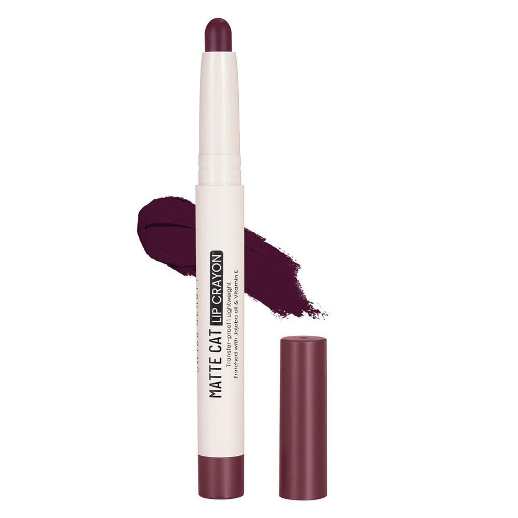 Swiss Beauty Non Transfer Matte Cat Lip Crayon - Wicked Wine | Grocsy