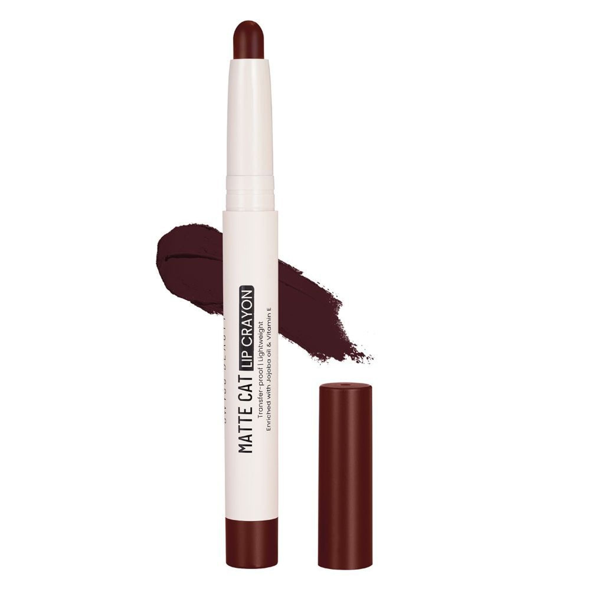 Swiss Beauty Non Transfer Matte Cat Lip Crayon - Wine Berry | Grocsy