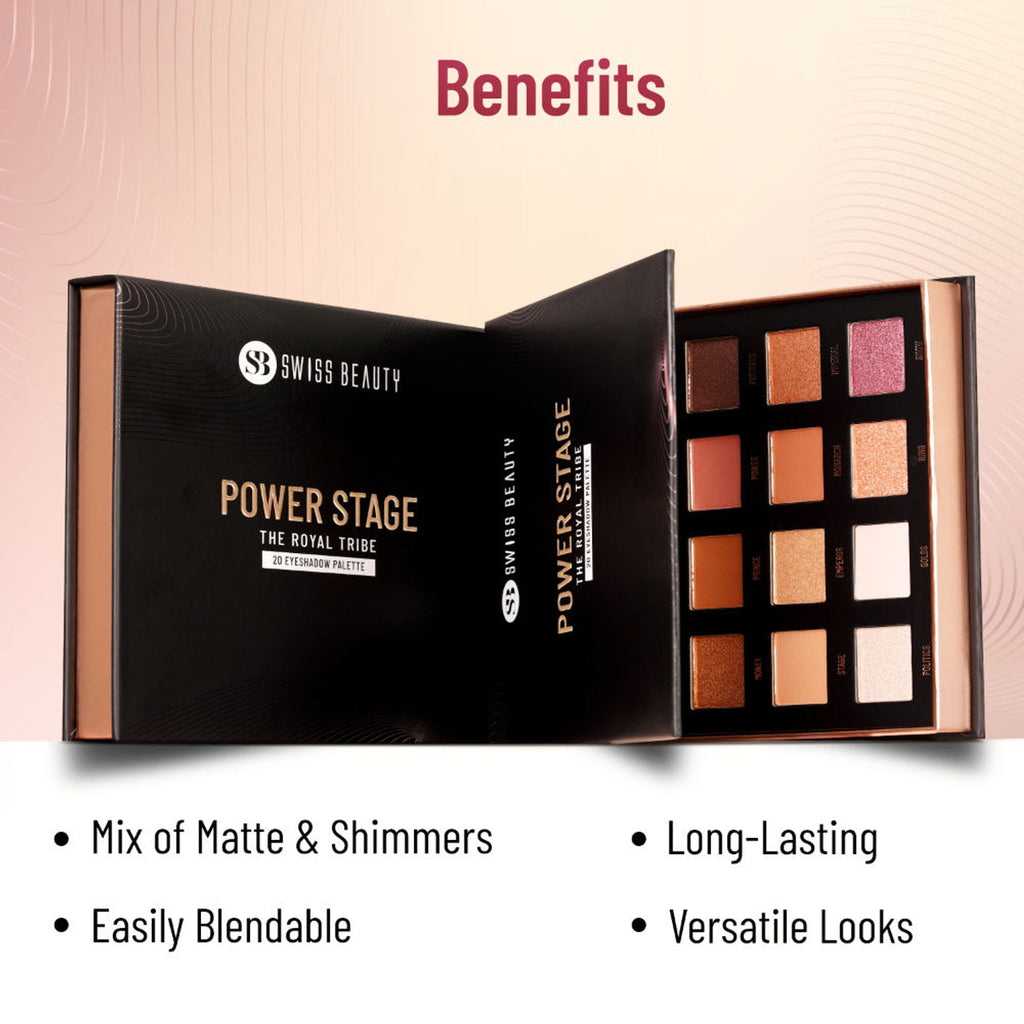 Swiss Beauty Power Stage Eyeshadow Palette - 02 Royal Tribe | Grocsy