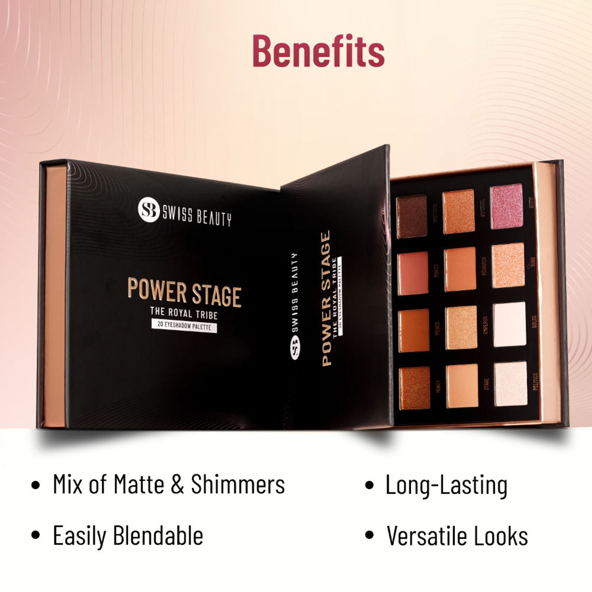 Swiss Beauty Power Stage Eyeshadow Palette - 02 Royal Tribe | Grocsy