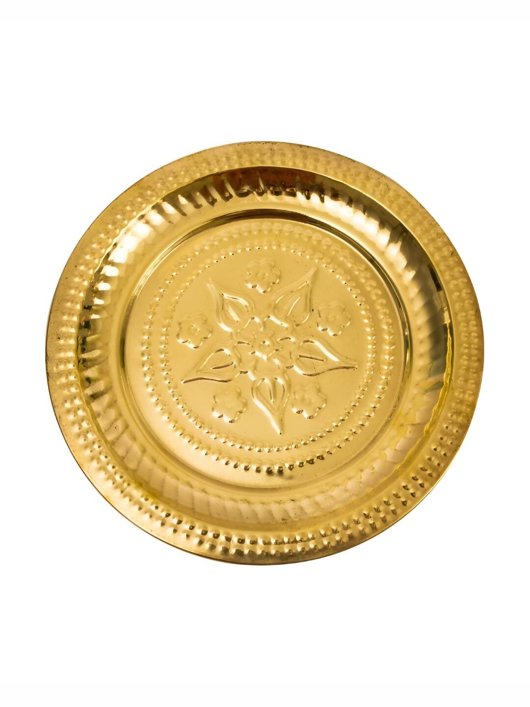 Spillbox Gold-Toned Brass Thali Pooja Essential | Grocsy
