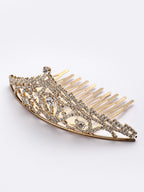Panash Gold-Toned & White Embellished Comb Pin | Grocsy