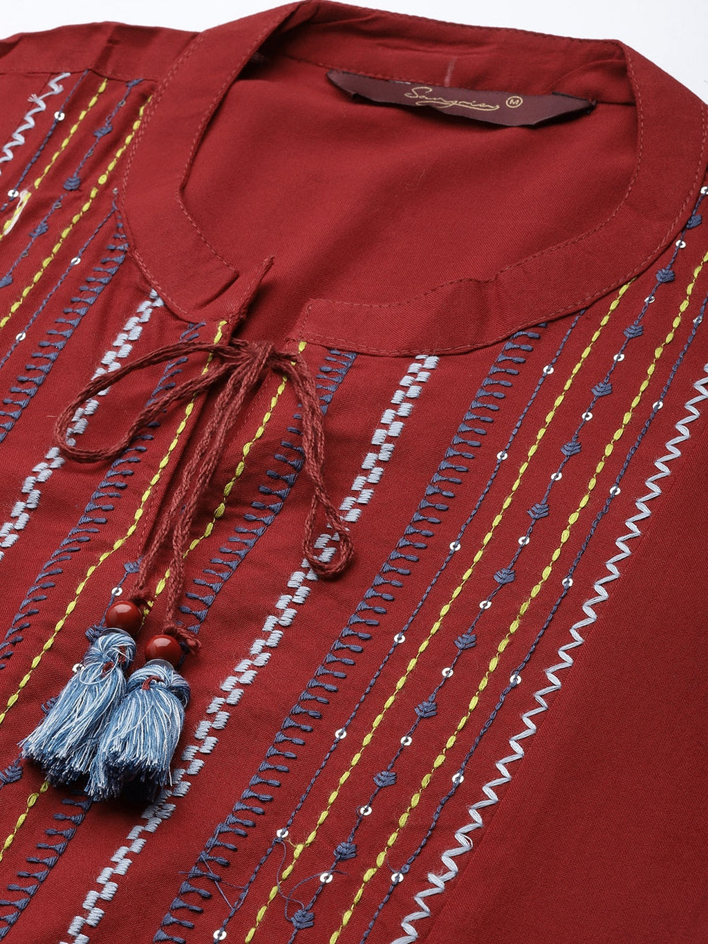 Sangria Women Maroon Kurta | Grocsy