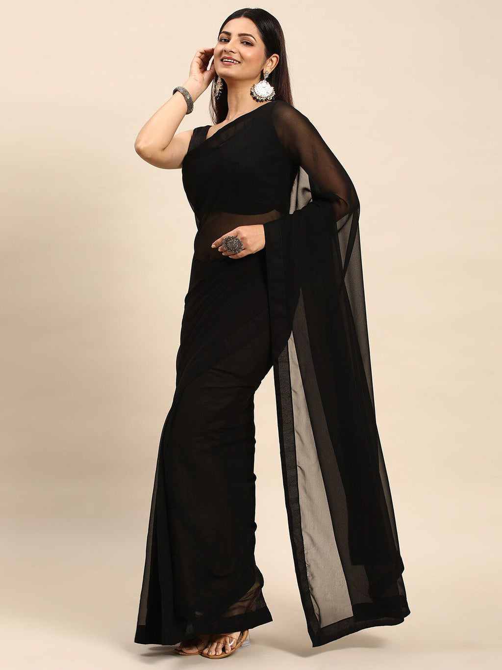 kasee Poly Georgette Saree | Grocsy