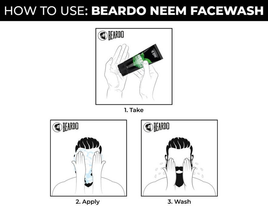 Beardo Neem Face Wash & Beard Wash Acne Control | Grocsy