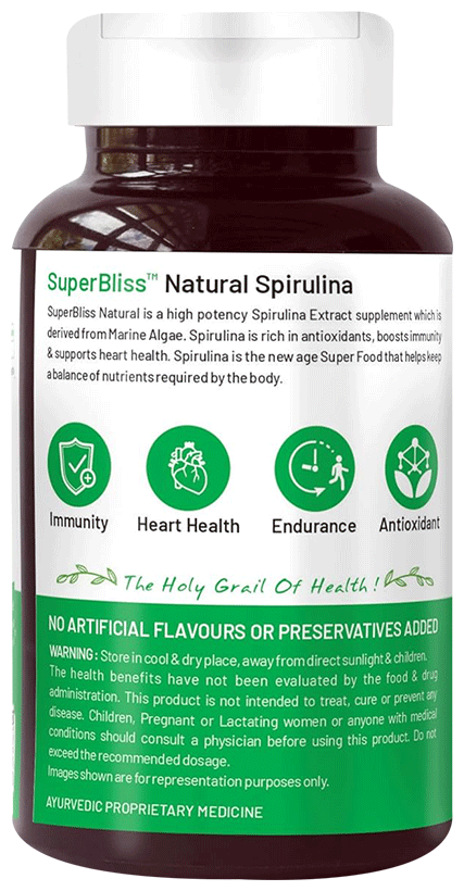 Bliss Welness Immunity & Wellness Spirulina Veg Tablet | Grocsy