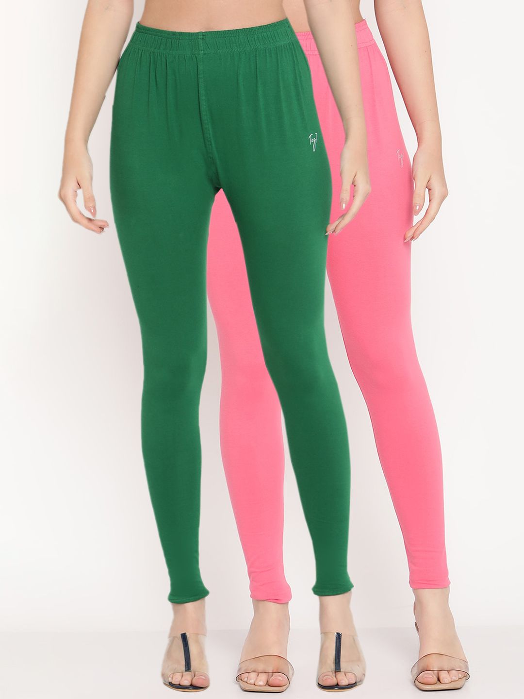 TAG 7 Women Pack of 2 Solid Comfort Fit Ankle Length Leggings | Grocsy