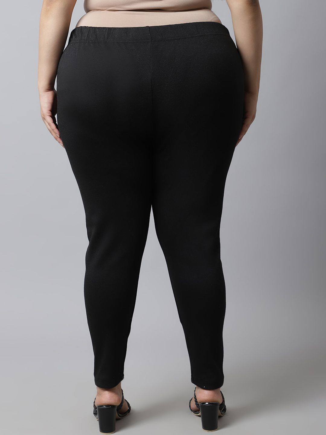 TAG 7 Women Pack Of 2 Plus Size Maroon & Black Solid Ankle-Length Leggings | Grocsy
