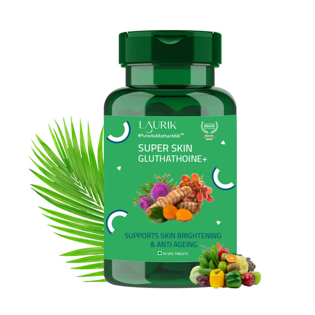 Laurik Glutathione Builder Tablets With Vitamin C,E,B6 & Antioxidant Support For Anti-Ageing, Youthful & Brightening Skin | Grocsy