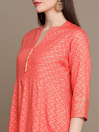 HERE&NOW Chevron Printed Kurta with Trousers & Dupatta | Grocsy