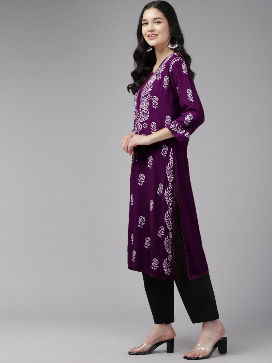 ADA Women Ethnic Motifs Embroidered Flared Sleeves Mirror Work Kurta | Grocsy