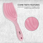 ZEYU Detangler Hairbrush with Removable Cleaning Brush - Pink | Grocsy