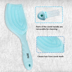 ZEYU Detangler Hairbrush with Removable Cleaning Brush - Blue | Grocsy