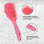 ZEYU Detangler Hairbrush for Curly Hair – 8-Row Flexible & Soft Nylon Bristles - Pink | Grocsy