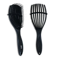 ZEYU Detangler Hairbrush for Curly Hair – 8-Row Flexible & Soft Nylon Bristles - Black | Grocsy