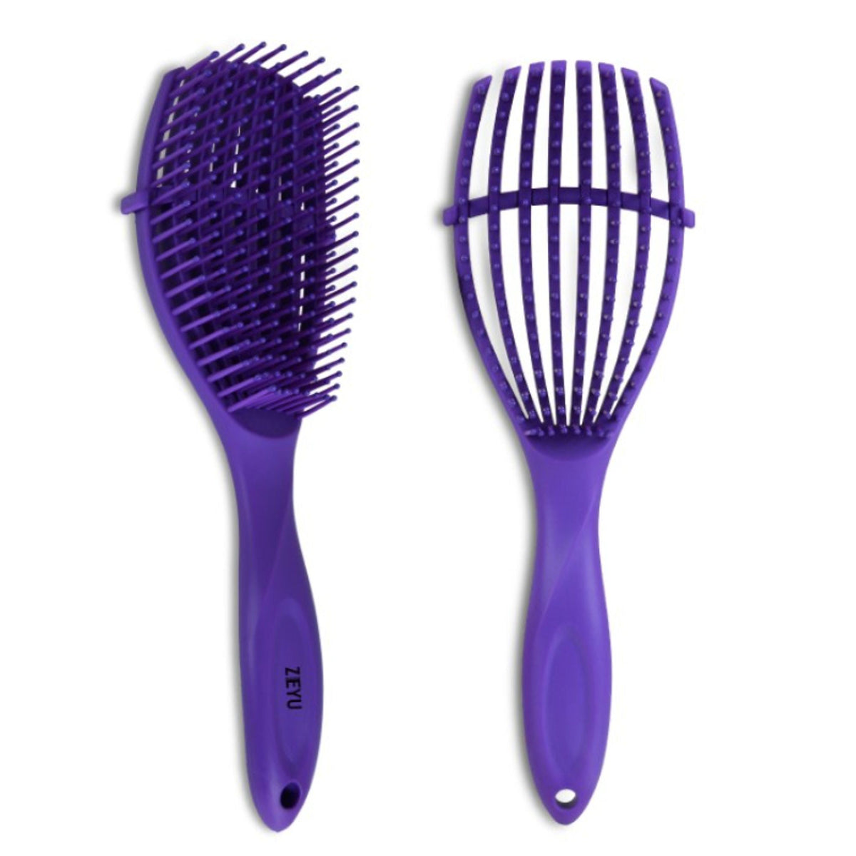 ZEYU Detangler Hairbrush for Curly Hair – 8-Row Flexible & Soft Nylon Bristles- Blue | Grocsy