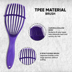 ZEYU Detangler Hairbrush for Curly Hair – 8-Row Flexible & Soft Nylon Bristles- Blue | Grocsy