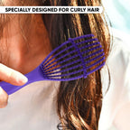 ZEYU Detangler Hairbrush for Curly Hair – 8-Row Flexible & Soft Nylon Bristles- Blue | Grocsy