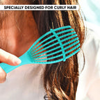ZEYU Detangler Hairbrush for Curly Hair – 8-Row Flexible & Soft Nylon Bristles - Green | Grocsy