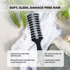 ZEYU Vented HairBrush With Metal Plate & Bristles- Black Silver | Grocsy