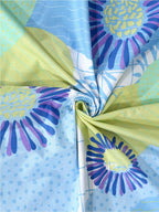 BOMBAY DYEING Serenita Blue Printed Cotton 144 TC King Bedsheet with 2 Pillow Covers | Grocsy