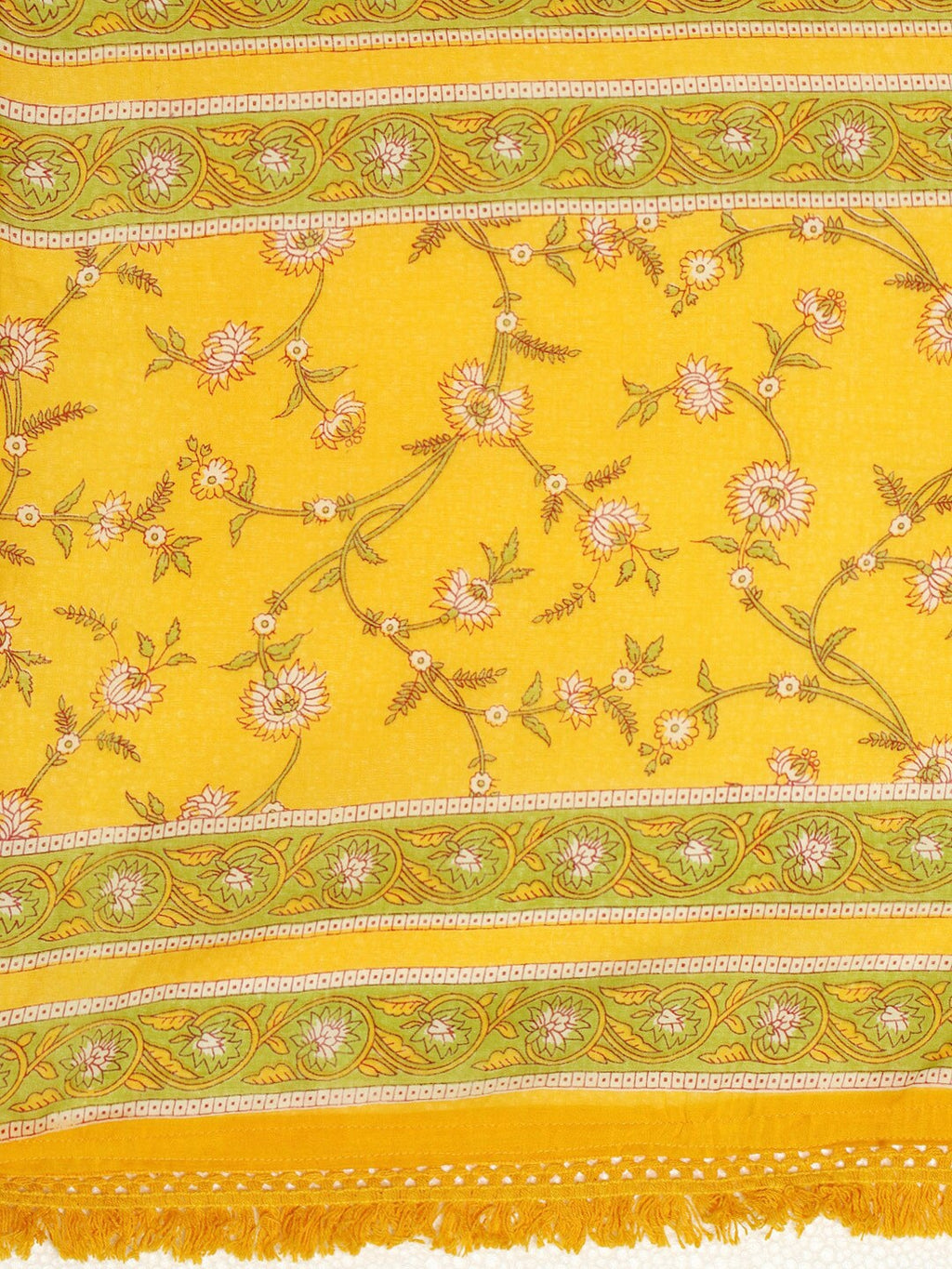 HERE&NOW Women Yellow Floral Printed Empire Kurta with Trousers & Dupatta | Grocsy