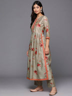 Ahalyaa Women's Traditional wear Kurta Set - Tan | Grocsy