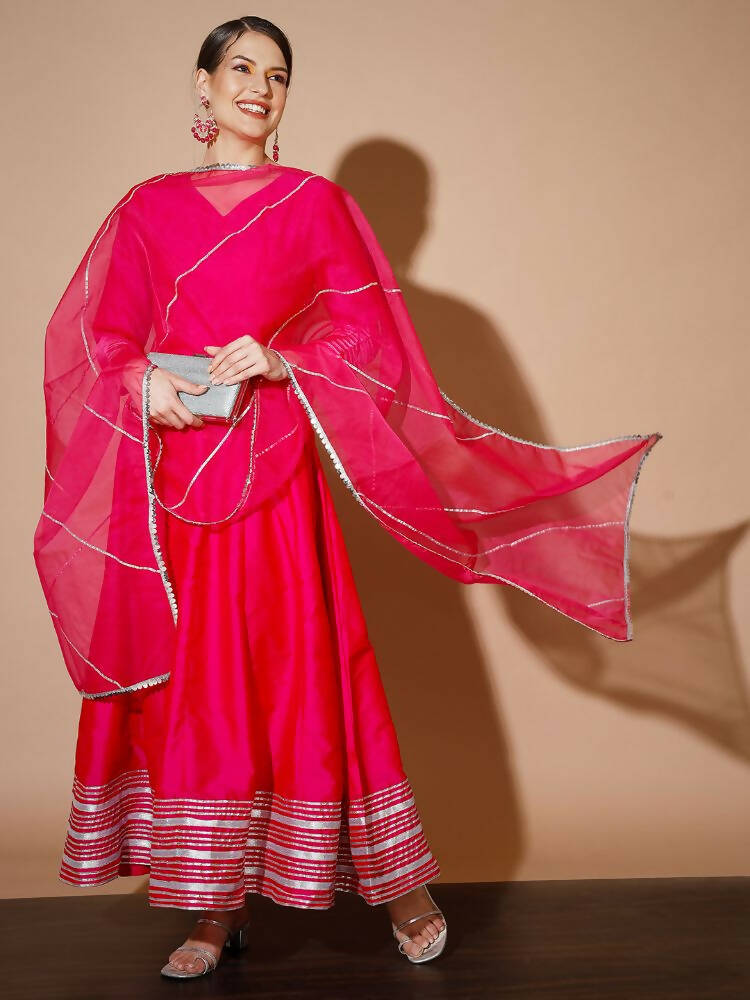Myshka Women Pink Solid Kurta & With Dupatta | Grocsy