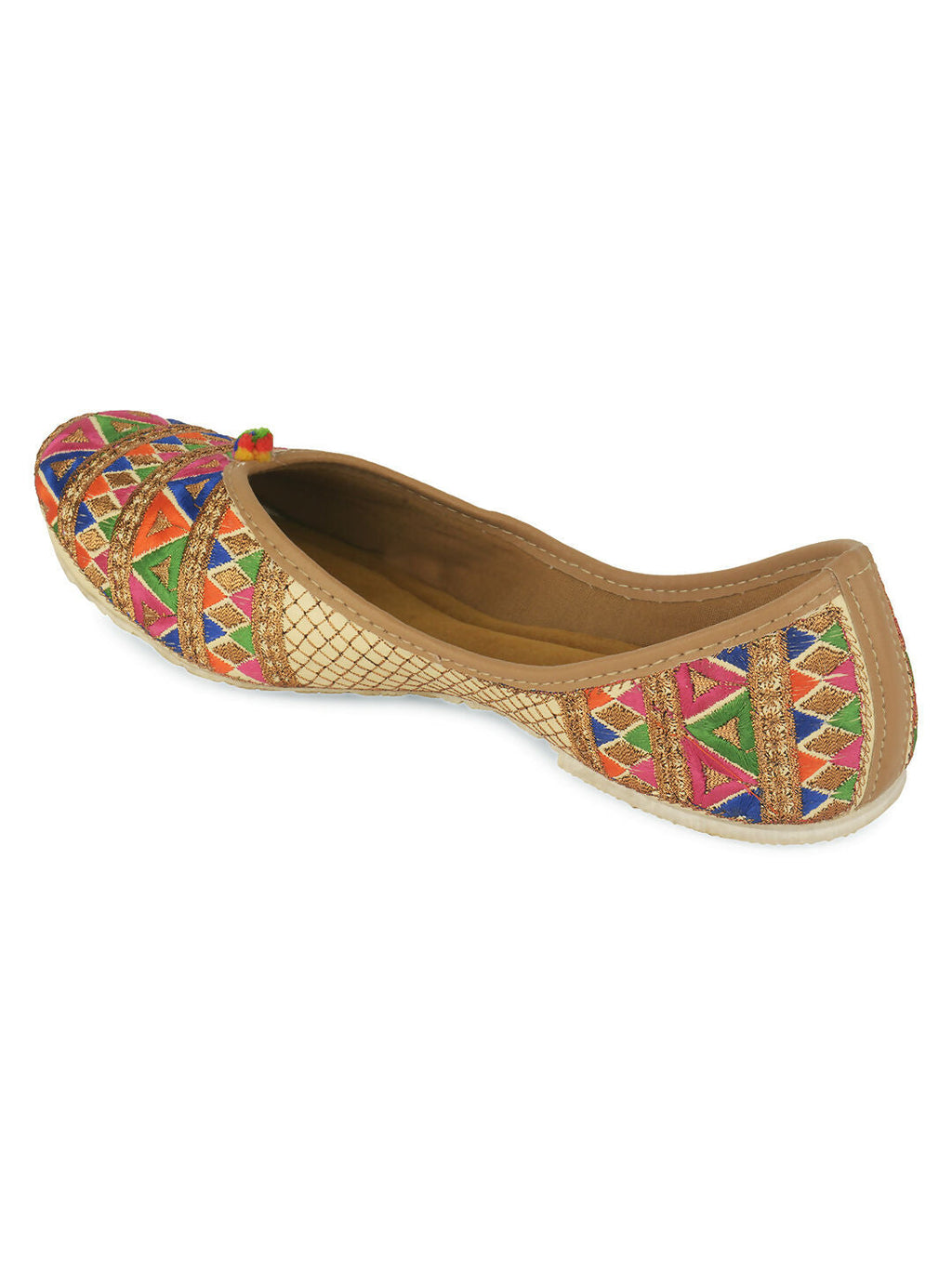 Desi Colour Women Indian Ethnic Footwear-Multi Zigzag | Grocsy