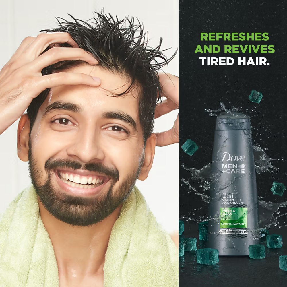 Dove Men +Care Fresh & Clean 2 In 1 Shampoo + Conditioner | Grocsy