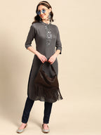Sangria Yoke Design Mirror Work Kurta | Grocsy