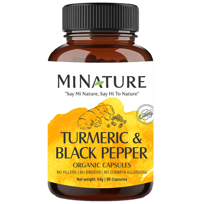 Minature Turmeric & Black Pepper Organic Capsules | Grocsy