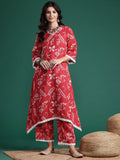 Sangria Printed Pure Cotton Kurta with Trousers | Grocsy