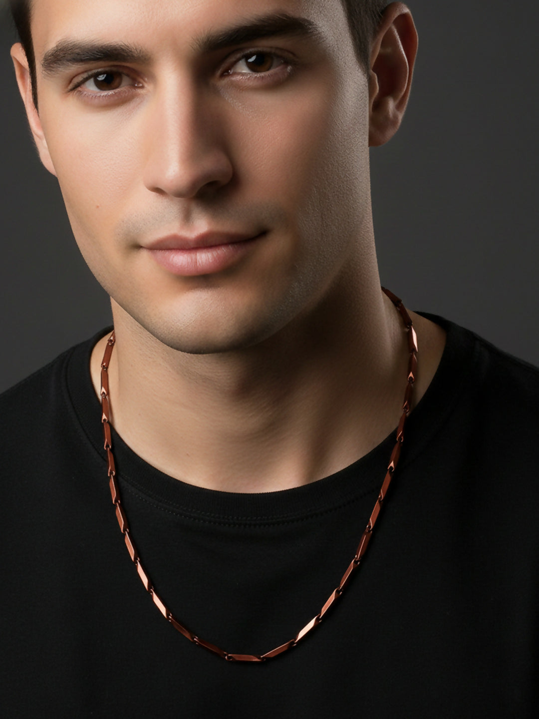NVR Men's Handcrafted Maroon Rhodium Plated Chain | Grocsy