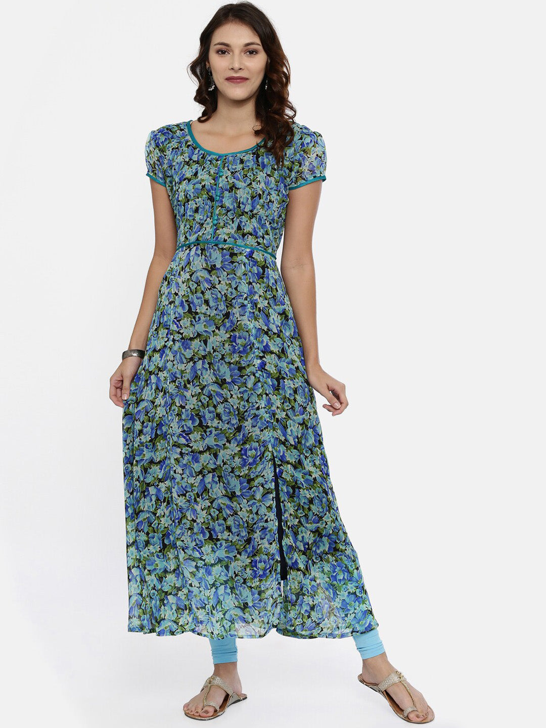 Souchii Women Printed Floral Round Neck Kurta | Grocsy