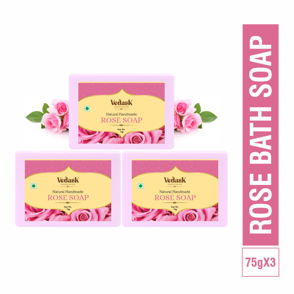 Vedask Organic Handmade Rose Bath Soap | Grocsy