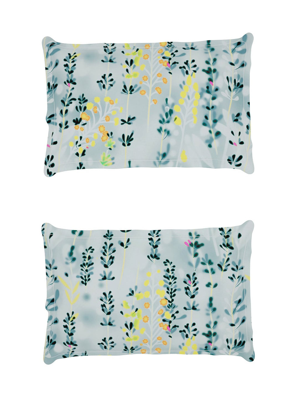 Story@home Arena Grey & Blue Floral Printed 180 TC Bedsheet & Pillow Covers | Grocsy