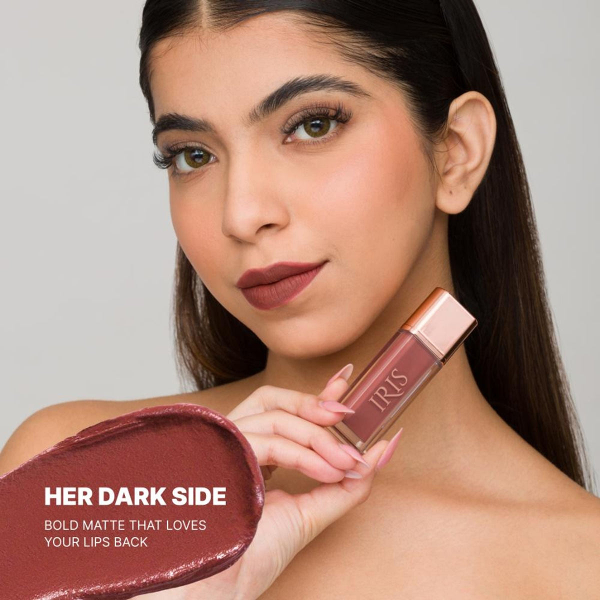 IRIS COSMETICS Matte Made Her Do It Liquid Lipstick - Deep Wine Brown | Grocsy