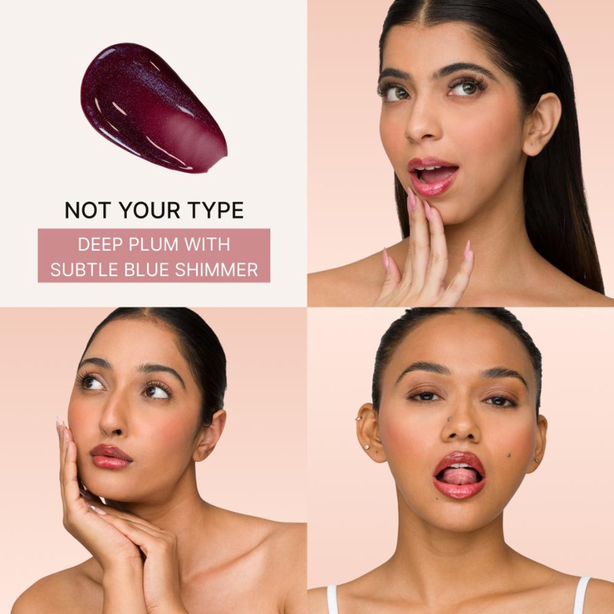 IRIS COSMETICS Talk Glossy To Me! Shimmer Lip Gloss - Deep Plum With Subtle Blue | Grocsy