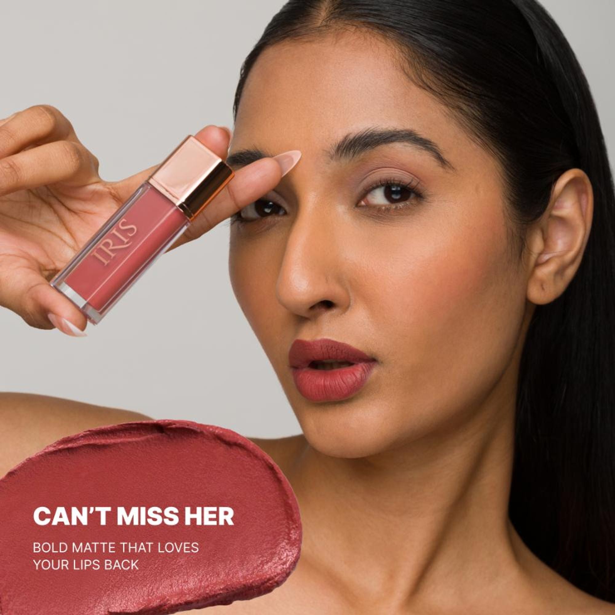 IRIS COSMETICS Matte Made Her Do It Liquid Lipstick - Warm Cinnamon Brown | Grocsy